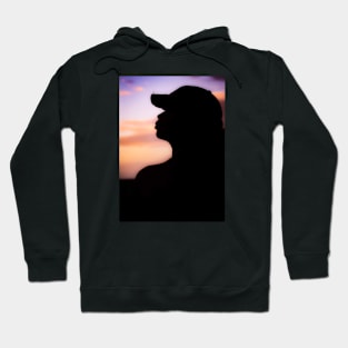 Silhouette of a Girl with colorful background Hoodie